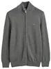 Gant Herren Baumwolle Pique Zip Cardigan Strickjacke, Denim Produktbild-Vorschau 1