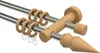 Interdeco Gardinenstange / Vorhangstange Edelstahl / Buche Produktbild-Vorschau 1