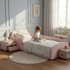 Merax Polsterbett 90x200cm mit Nachttisch mit Schubladen, Produktbild-Vorschau 2