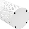 vidaXL Stojan na deštníky Leaf Motif Steel White Náhled obrázku produktu 3