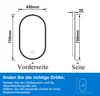 LED Badspiegel Oval 45×75cm mit Beschlagfrei Bluetooth Uhr Produktbild-Vorschau 7