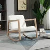 Fotel bujany HOMCOM z drewnianą ramą, wyściełany fotel Podgląd zdjęcia produktu 2