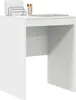 A white desk with a laptop, a letter holder, and pens on top. Produktbild-Vorschau