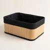 Set mit 3 Bambuskörben mit Stoffeinlage, 30 x 20 x 13 cm Produktbild-Vorschau 4