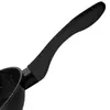 A close-up shot of the handle of a black frying pan. Podgląd zdjęcia produktu