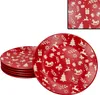 set di 6 piatti dell'Avvento Ø27cm in gres rosso per la Anteprima dell’immagine prodotto 2