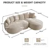 L-förmiges frameless Modulsofa, Chenille Cloud Sofa mit Produktbild-Vorschau 6