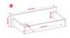 A diagram showing the dimensions of a white drawer unit. Anteprima dell’immagine prodotto