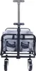 A front view of a gray collapsible wagon with a black frame and handle, shown against a white background. Produktbild-Vorschau