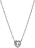 A silver necklace with a heart-shaped pendant on a white background. Podgląd zdjęcia produktu