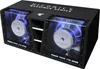 A dual subwoofer enclosure with blue LED lighting. Náhľad obrázku produktu