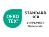 OEKO-TEX STANDARD 100 certification logo and details. Produktbild-Vorschau