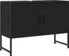 vidaXL Meuble sous-lavabo noir 80x33x60 cm bois composite Voir les images du produit 1