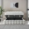 Boxspringbett Mauro 140 x 200 cm mit 2 Poof Cremebeige Produktbild-Vorschau 2