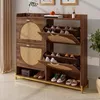Merax eleganter Schuhschrank aus Holz mit Rattantüren und 4 Produktbild-Vorschau 5