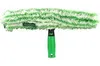 A cleaning tool with a green handle and a green and white fluffy cleaning head, isolated on a white background. Náhľad obrázku produktu