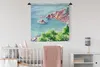 MuchoWow® Wandteppich Wandbehang Meer - Berge - Wald 90x90 Produktbild-Vorschau 1