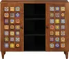 vidaXL Příborník s policí ořech 90 x 33,5 x 75 cm masivní Náhled obrázku produktu 2