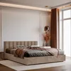 A bedroom scene with a bed and decorative elements. Podgląd zdjęcia produktu