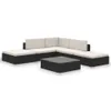 vidaXL Set di 6 pezzi da giardino con cuscini in polirattan Anteprima dell’immagine prodotto 1