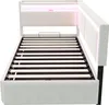 A bed frame with a slatted base, viewed from the side. Podgląd zdjęcia produktu