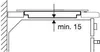 Diagram showing minimum clearance for an appliance installation. Produktbild-Vorschau