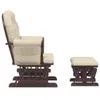 Poltrona Glider con Sgabello Bianco Crema in Tessuto Anteprima dell’immagine prodotto 11