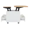 A white coffee table with a lift-top mechanism and drawers, shown from the front. Anteprima dell’immagine prodotto