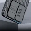 A close-up view of a black phone case with a sliding camera cover. Náhľad obrázku produktu