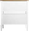 A white chest of drawers with a wooden top, shown from the back. Anteprima dell’immagine prodotto