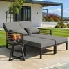 Gartensofa 2-in-1 Outdoor Loungsofa verstelbar mit 11cm Produktbild-Vorschau 4