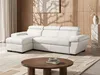 Ecksofa mit Schlaffunktion - Ecke Links - Leder - Weiß - Produktbild-Vorschau 2