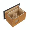 QLS Isoliertes Katzenhaus aus Holz 60x40x40 cm - Winterfest Produktbild-Vorschau 3