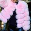 Damen Kunstpelz Mantel Kurzer Faux Pelz Winterjacke Produktbild-Vorschau 3