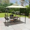 LARS360 Pavillon de barbecue avec double toit beige - Tente Voir les images du produit 9
