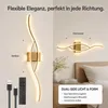 Akku Wandleuchte Innen 100cm 1Stk, Kabellos Wandlampe Gold Produktbild-Vorschau 4