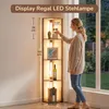 EDISHINE Stehlampe Wohnzimmer mit 4 Holz-Regal, LED Dimmbar Produktbild-Vorschau 8