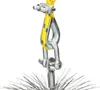 A close-up of a chimney brush attachment with a rope and shackle, isolated on a white background. Produktbild-Vorschau
