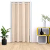 A beige curtain hangs in a doorway, with a potted plant to the left and decorative shelves to the right. Produktbild-Vorschau