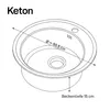 Edelstahl Küchenspüle Rundspüle K48 48 cm Einbauspüle Spüle Produktbild-Vorschau 5