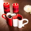 Gadget Master Romantic Mugs Red-White, 2 x herzförmige Produktbild-Vorschau 3