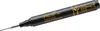 A black marker pen with a silver tip, designed for marking deep holes, is shown against a white background. The pen has yellow text and graphics indicating its brand and function. Produktbild-Vorschau
