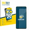 A product shot of a screen protector packaging and the screen protector itself placed on a phone. Produktbild-Vorschau