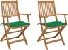 Möbel Klappbare Gartenstühle 2 Stk. mit Kissen Massivholz Produktbild-Vorschau 1