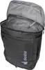 A black Deuter duffel bag with the top flap open, showing the interior. Produktbild-Vorschau