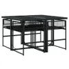 5-tlg. Garten-Essgruppe Schwarz Poly Rattan Produktbild-Vorschau 7