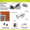 Diagrams and images illustrating the features and installation of a universal styrofoam cladding for bathtubs. Produktbild-Vorschau