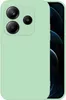 A light green phone case is shown on a white background. Produktbild-Vorschau