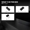 An image showing the contents of a product box, including a wall lamp, adhesive rubber, and a manual. Produktbild-Vorschau
