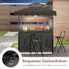 COSTWAY Padiglione barbecue 3 pezzi con bar e 2 sgabelli, Anteprima dell’immagine prodotto 7